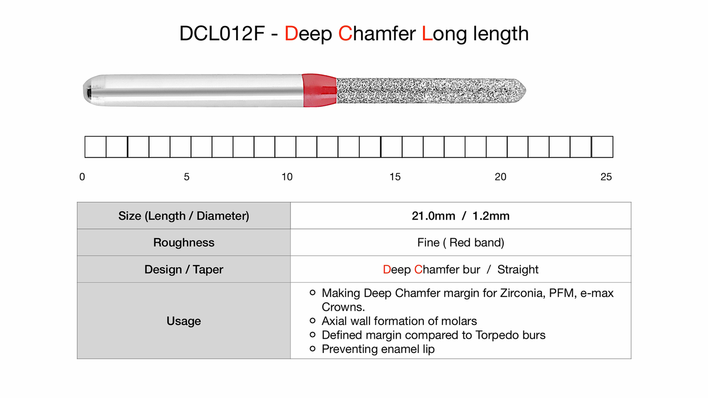 Easy Prep Bur - DC (Deep Chamfer) Line - L