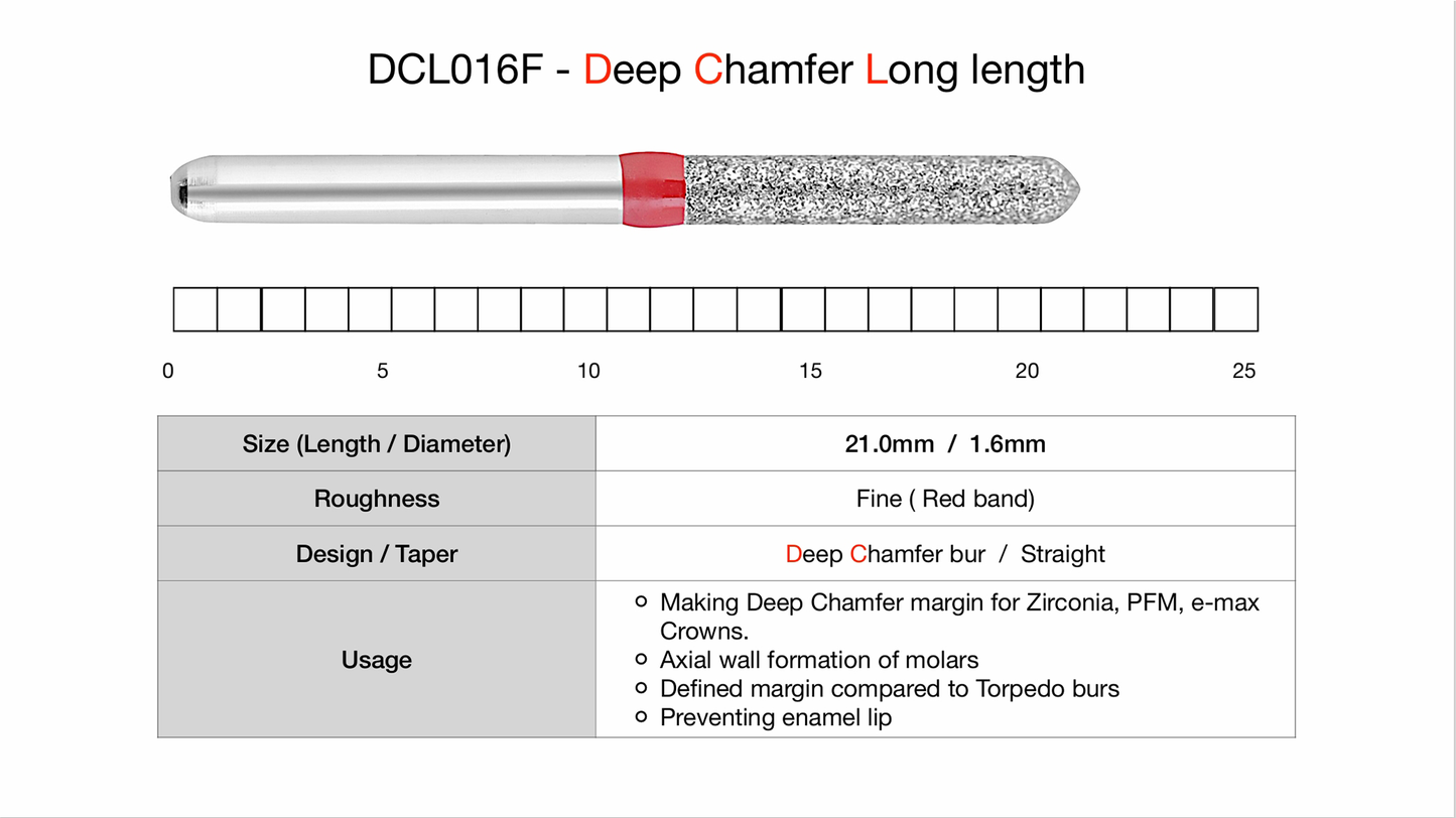 Easy Prep Bur - DC (Deep Chamfer) Line - L