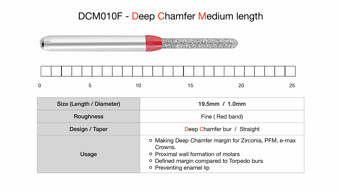 Easy Prep Bur - DC (Deep Chamfer) Line - M