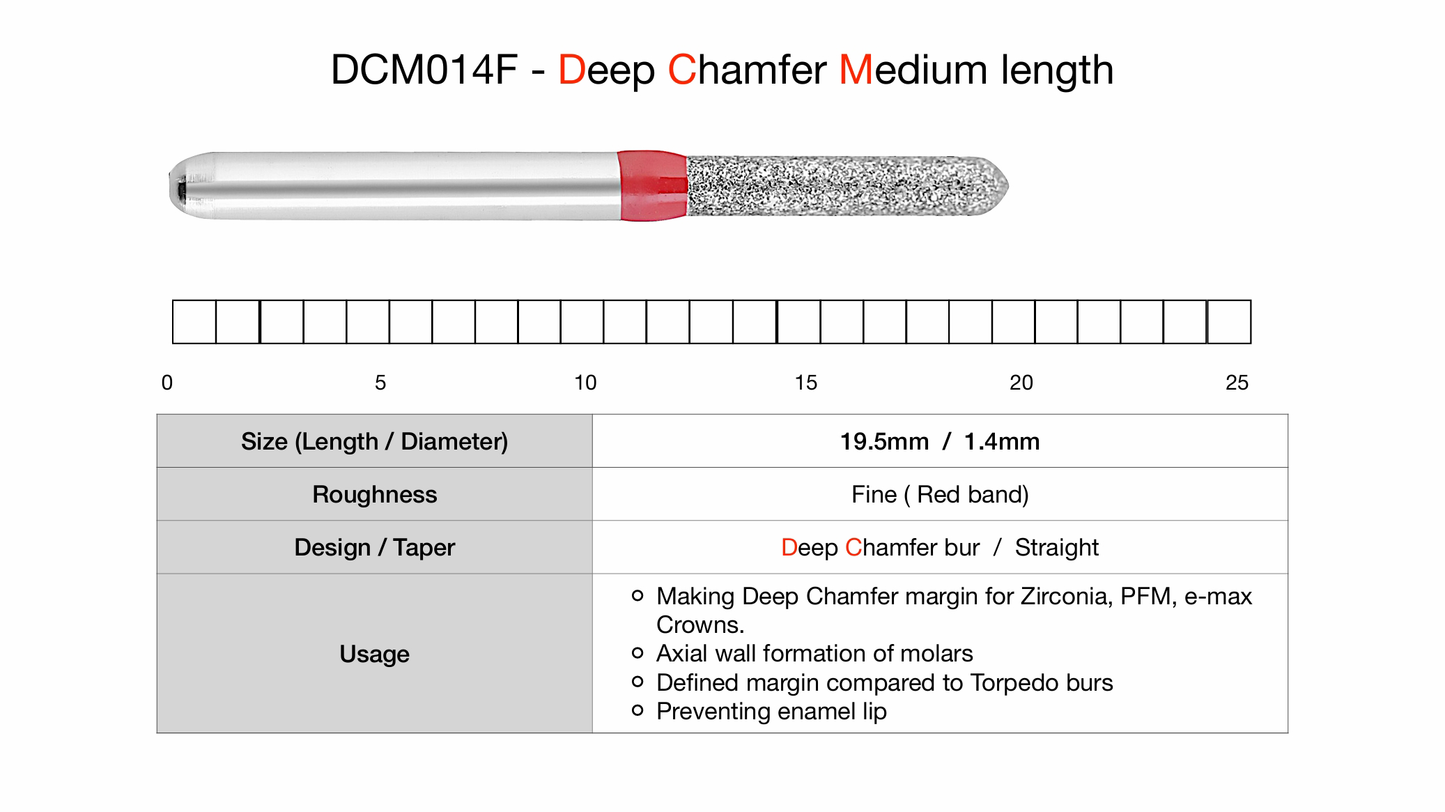 Easy Prep Bur - DC (Deep Chamfer) Line - M