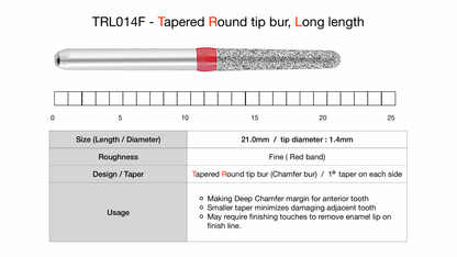 Easy Prep Bur - TR (Tapered Round Tip) Line